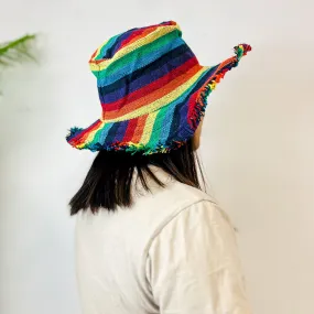 Handmade Unisex Rainbow/Pride  Hemp Summer Sun Hat