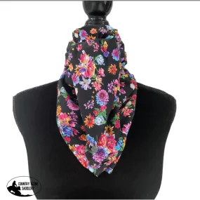 A8011 - Floral Rawhide Wild Rag Cowboy Scarf