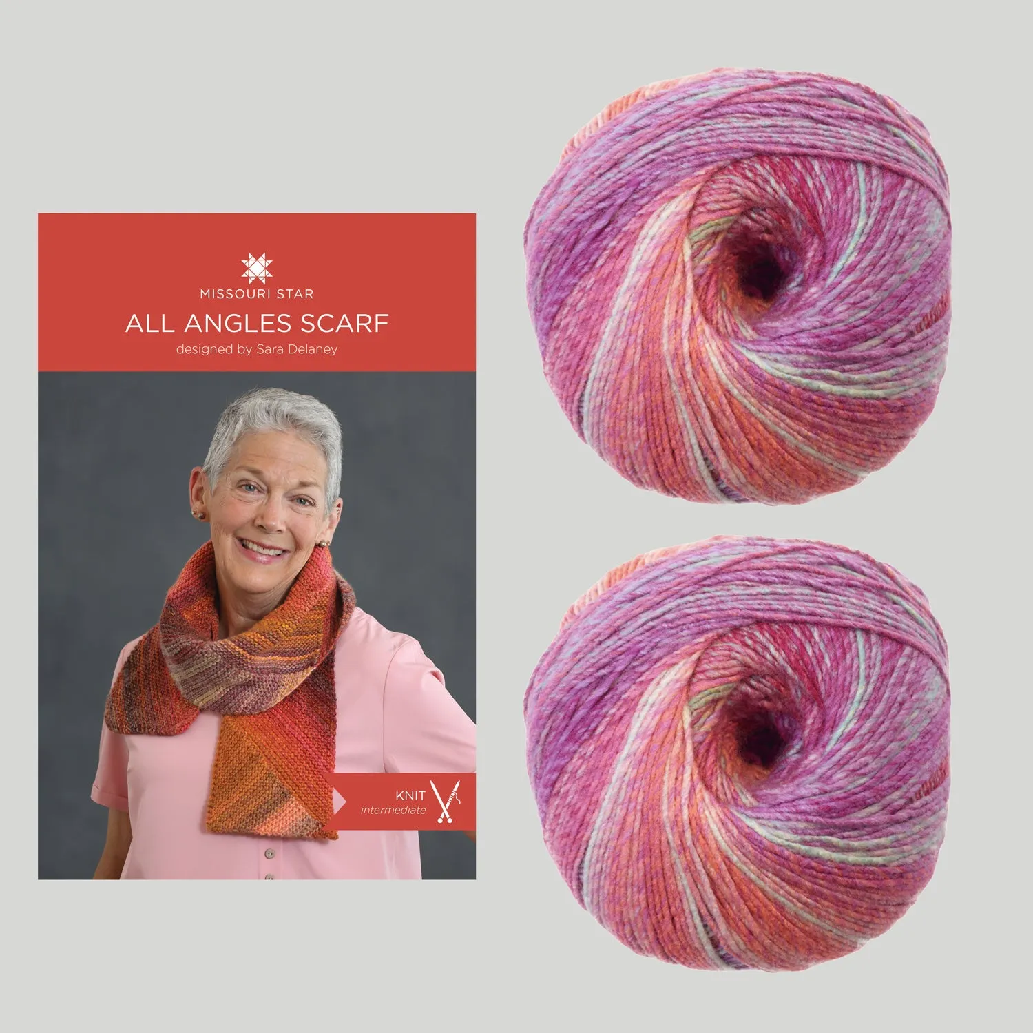 All Angles Scarf Knit Kit - Glowing Garnet