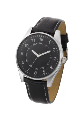 Analog watch with silver brass case