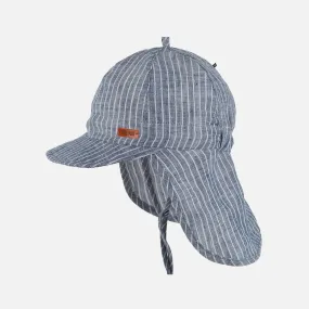 Baby & Kids Linen Legionnaire Sun Hat - Navy Stripe