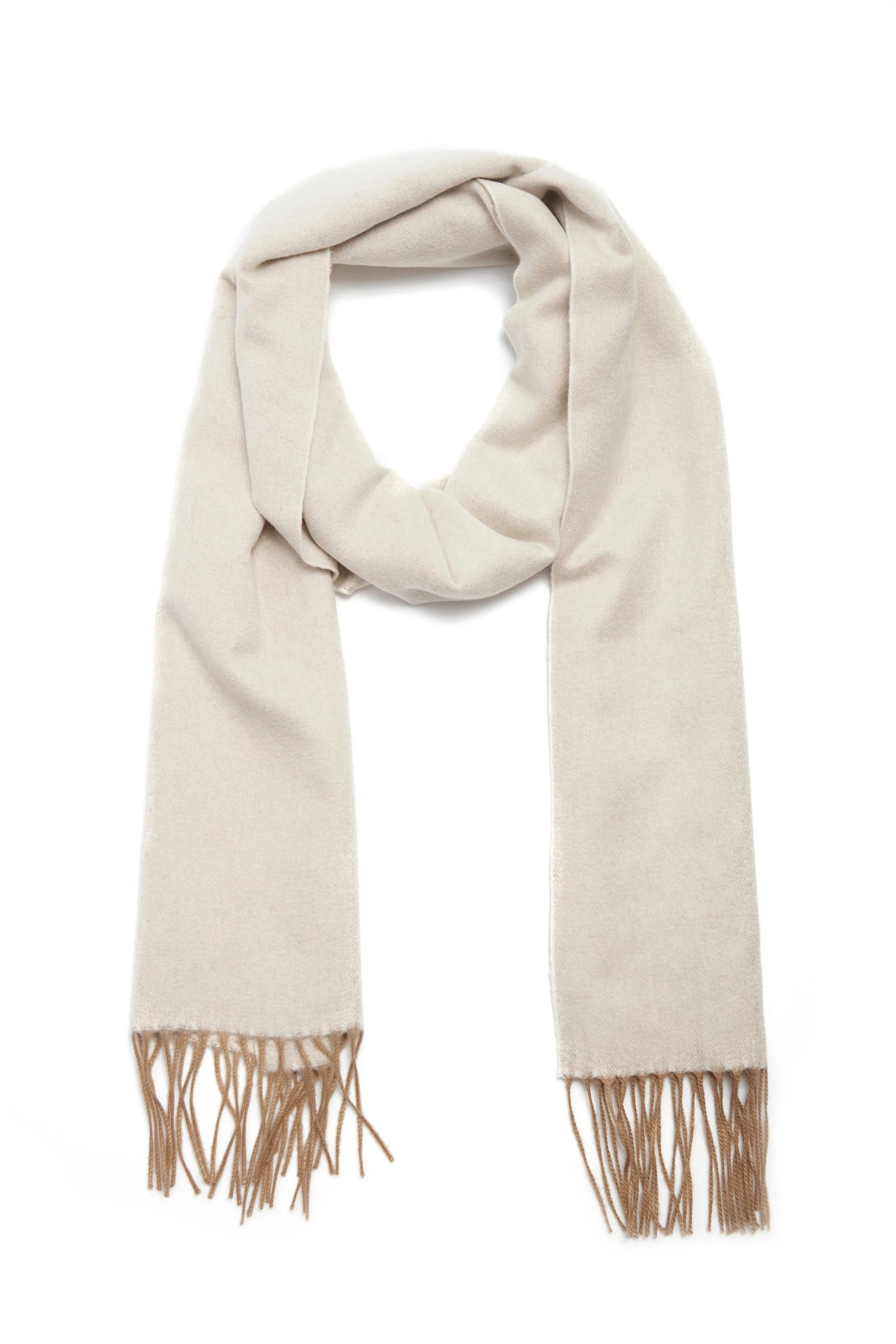 Blaine Scarf in Ivory Melange Silk Cashmere