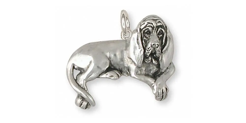 Bloodhound Charm Jewelry Sterling Silver Handmade Dog Charm BHD5-C