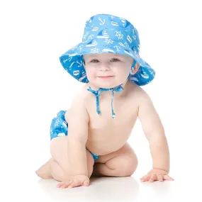 Bumkins UPF50  Swim Diaper and Sun Hat Set - Ahoy