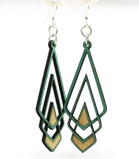 Chevron Deco Earrings: Purple~ Green Tree Jewelry