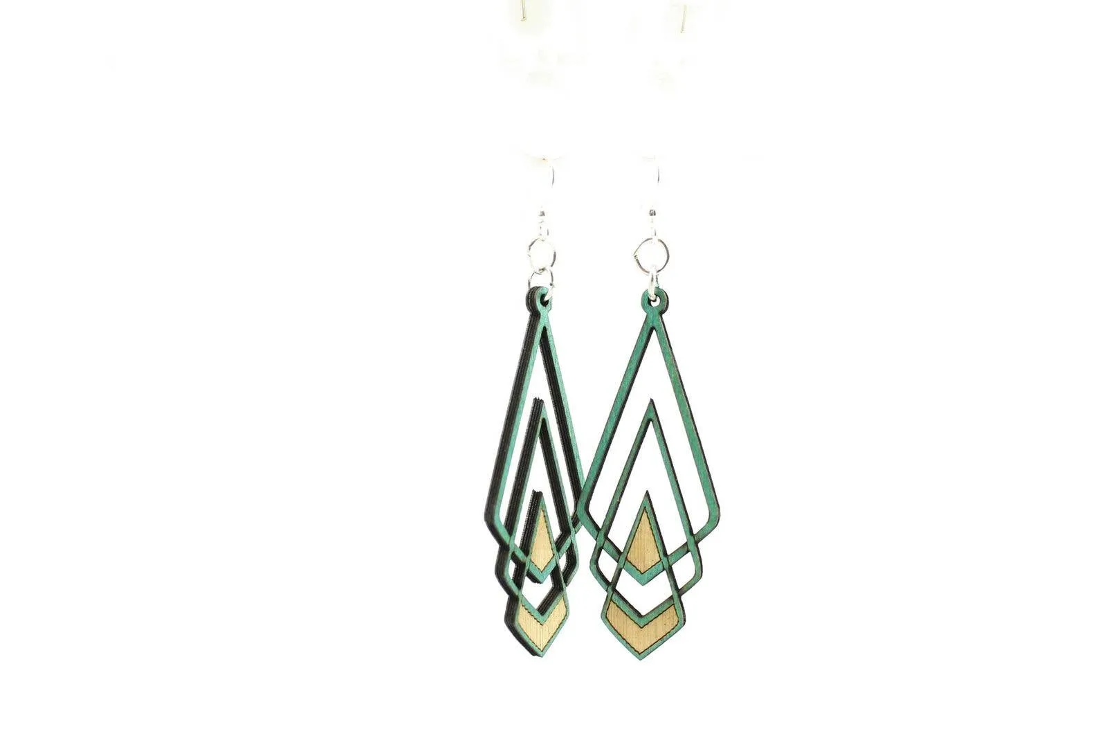 Chevron Deco Earrings: Purple~ Green Tree Jewelry