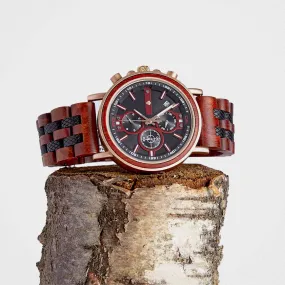 Chronograph Wooden Watch For Men: The Redwood