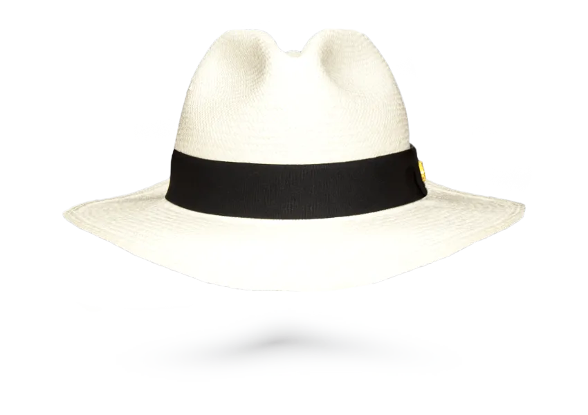 FINE FEDORA PANAMA HAT "CLASSIC WHITE" ROLLABLE PREMIUM STANDARD