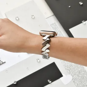 Get Wavy Apple Watch Strap - Silver