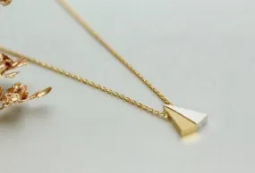 Gold Necklace, Gold And Rhodium Charm, Gift For Her,Minimalist Jewelry, Delicate Necklace, Bohemian Jewelry, Triangle Charm,MN70