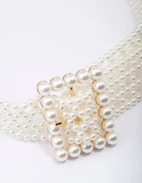 Gold Rectangular Pearl Belt