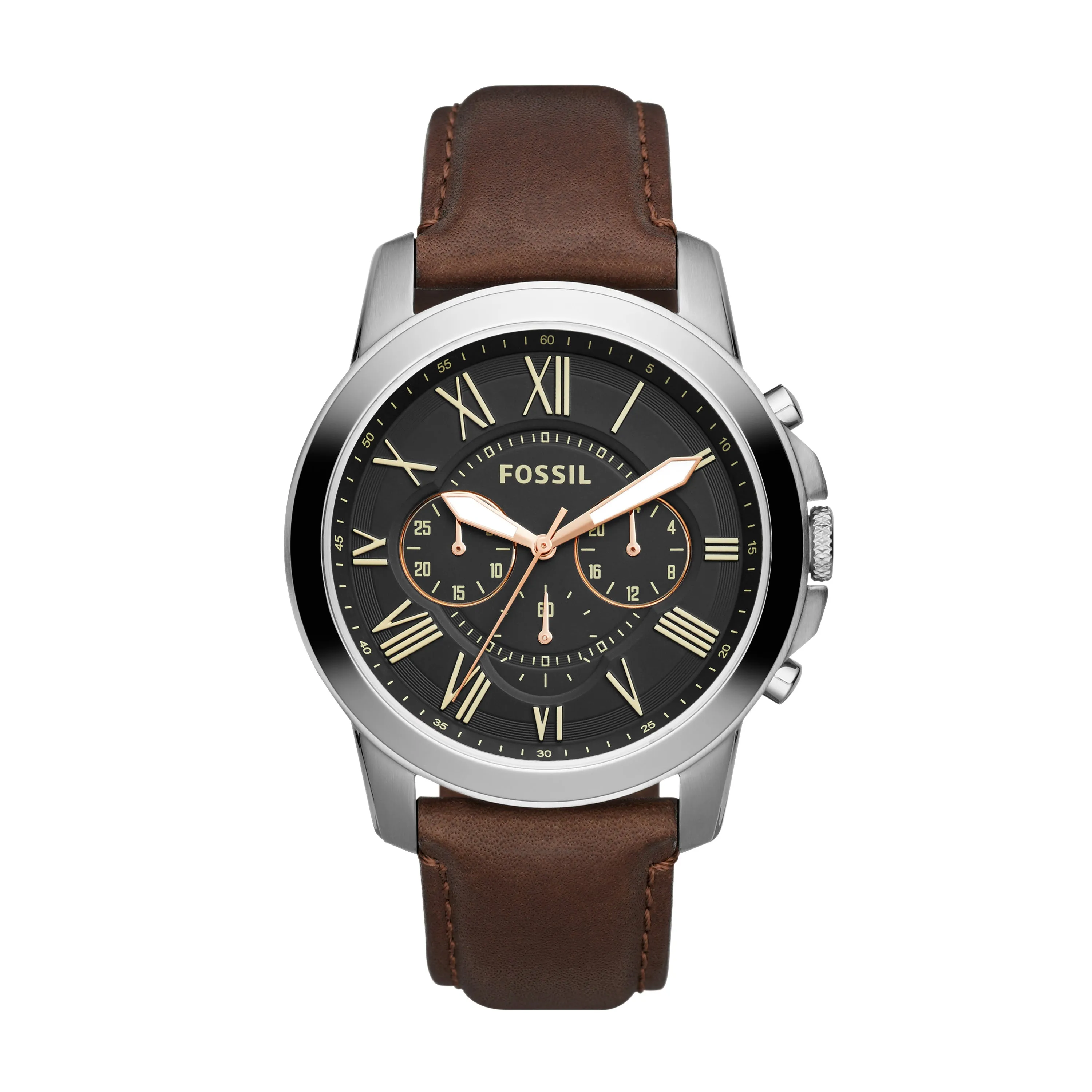 Grant Chronograph Brown Leather Watch