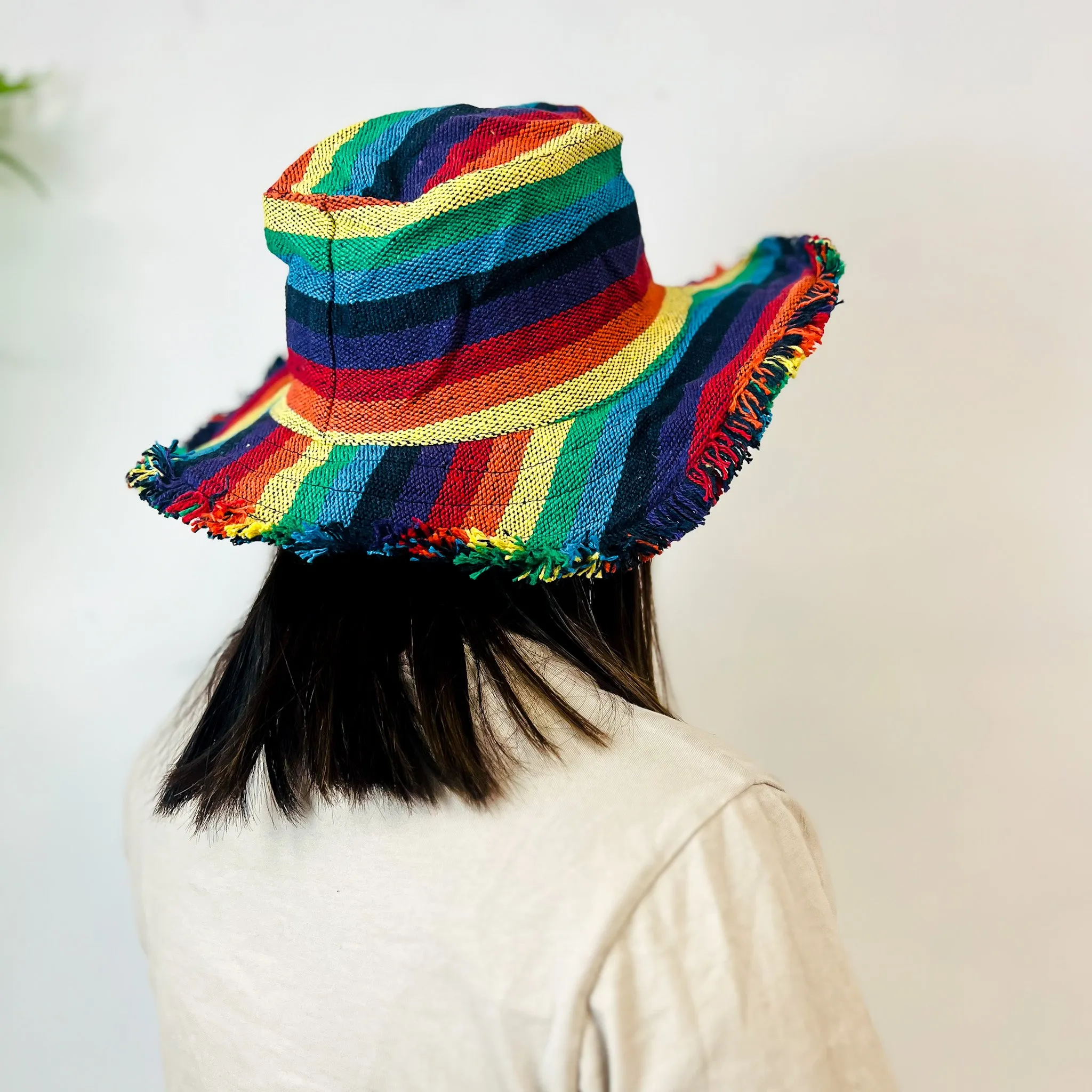 Handmade Unisex Rainbow/Pride  Hemp Summer Sun Hat