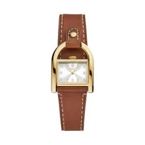 Harwell Three-Hand Medium Brown Leather Watch