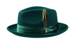 Hunter Green Fedora Wool Felt Dress Hat