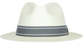 K. Dorfzaun Grade 3 Cuenca Fedora Panama in Cream with striped band