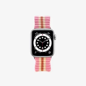 Knit Apple Watch Band - Pink   Orange Stripe