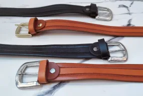 Leather belt - Lines