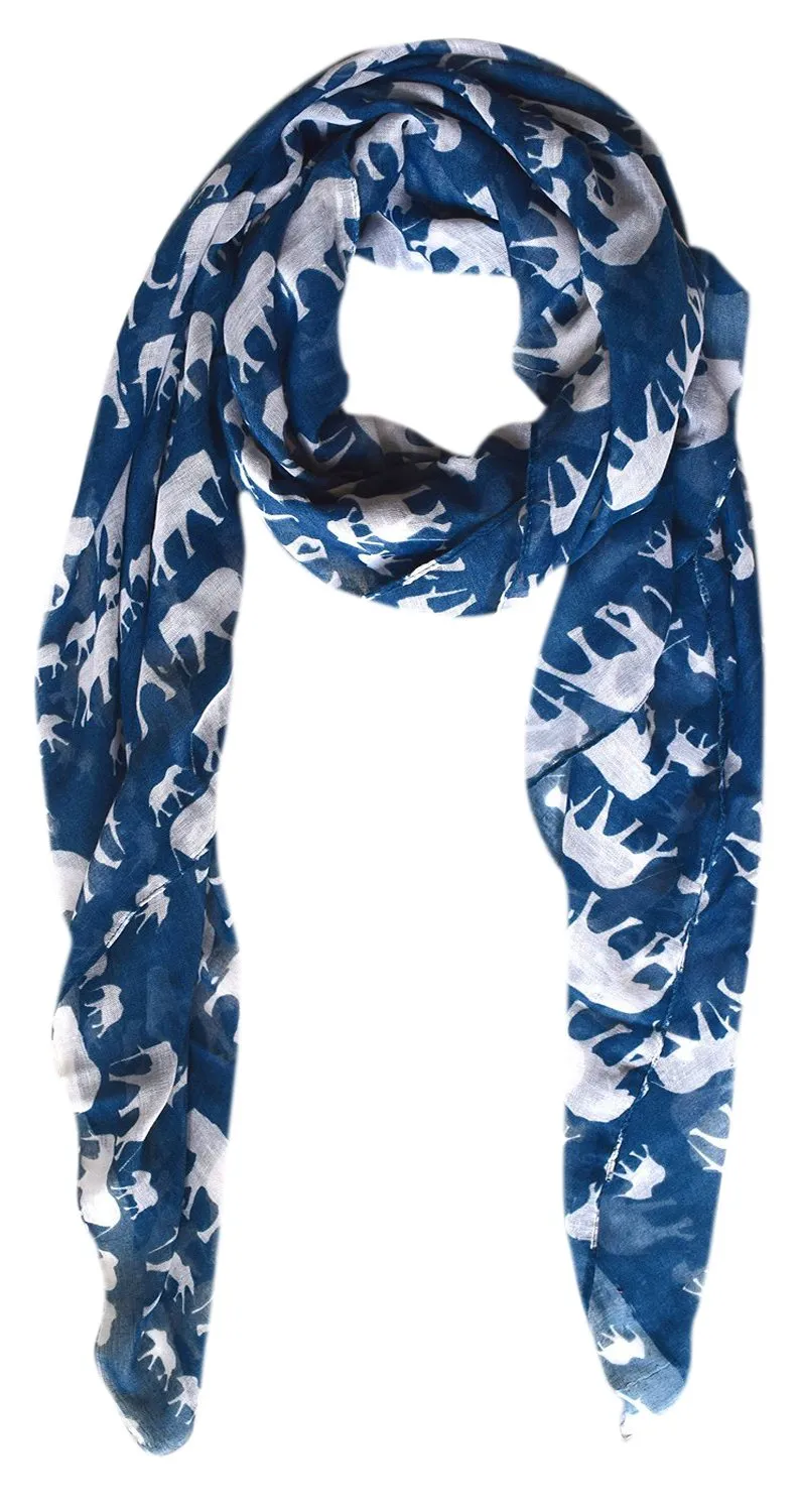 Lightweight Animal Print Elephant Scarf Shawl Sumemr Wrap