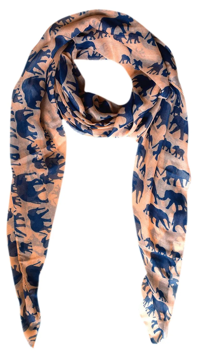 Lightweight Animal Print Elephant Scarf Shawl Sumemr Wrap