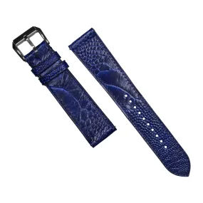 Ostrich Leather Watch Strap in Navy