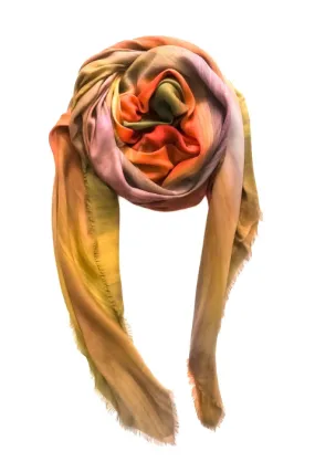 Oversized Square Italian Cashmere Blend Scarf - Wildflowers, California