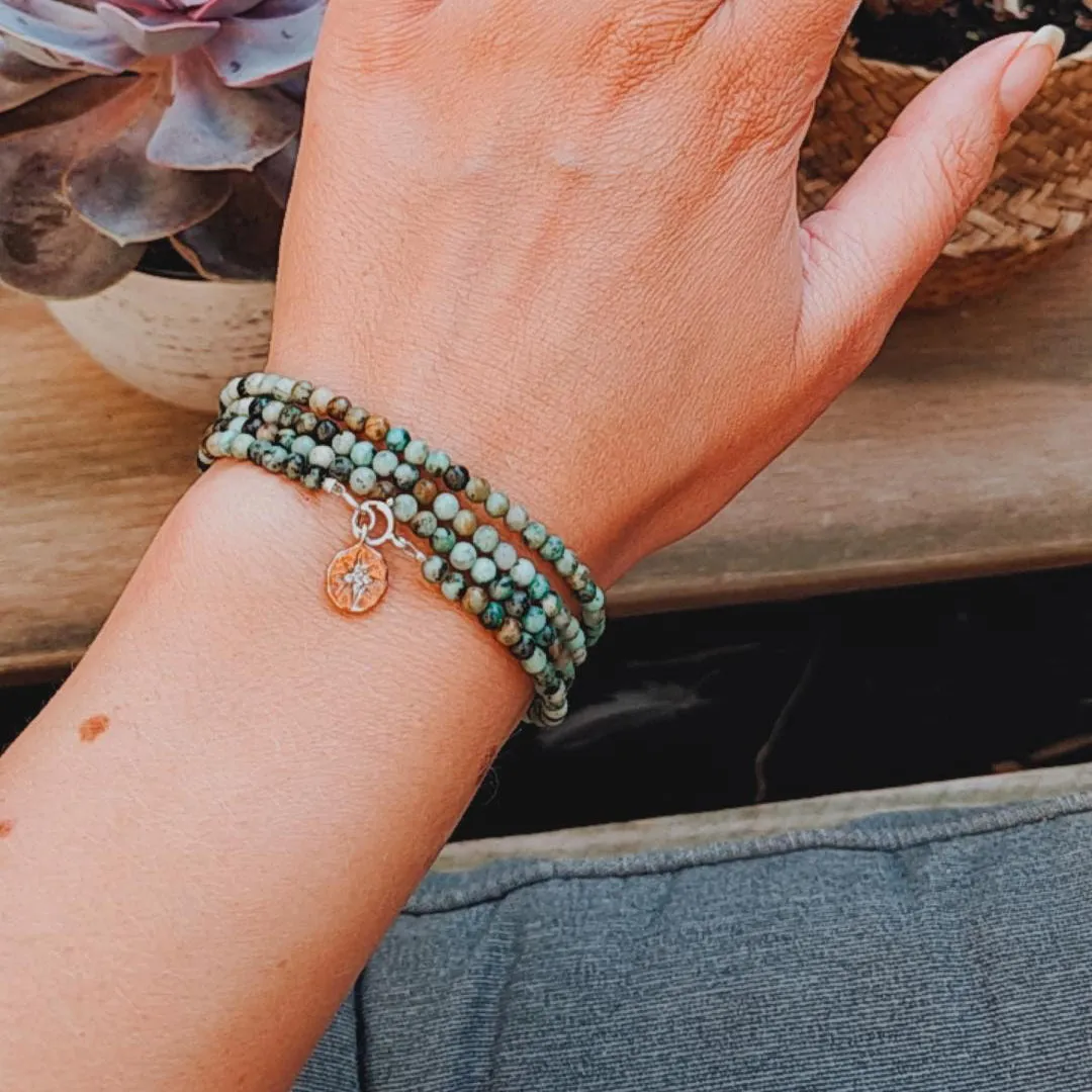 Peaceful Waters Jewelry Set with Wrap Bracelet