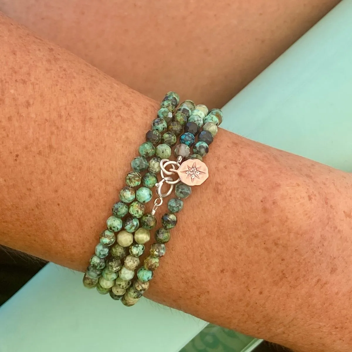 Peaceful Waters Jewelry Set with Wrap Bracelet