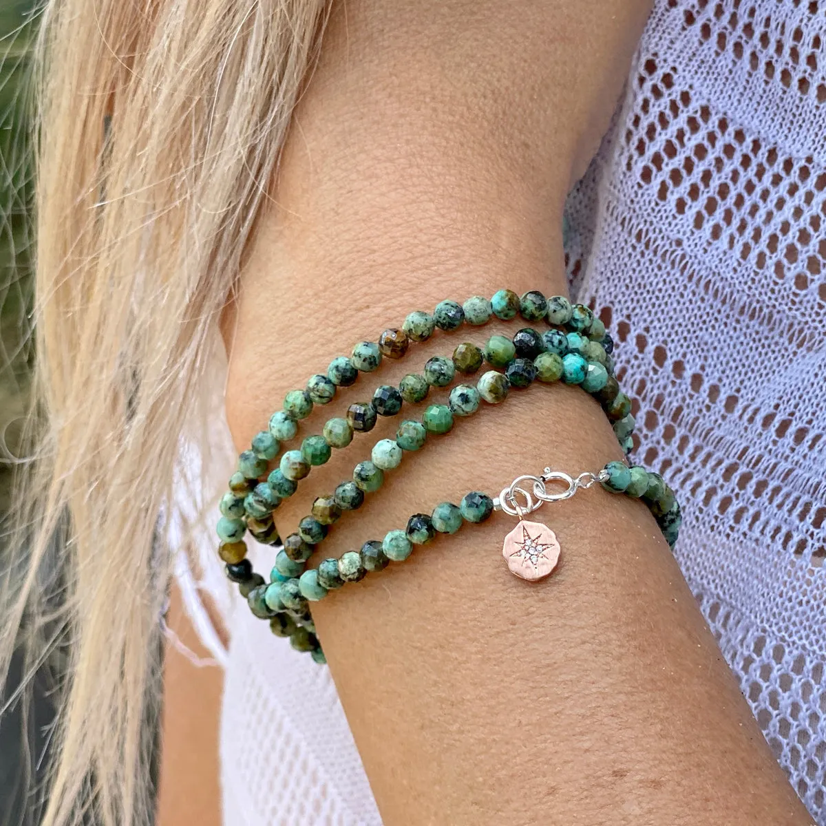 Peaceful Waters Jewelry Set with Wrap Bracelet