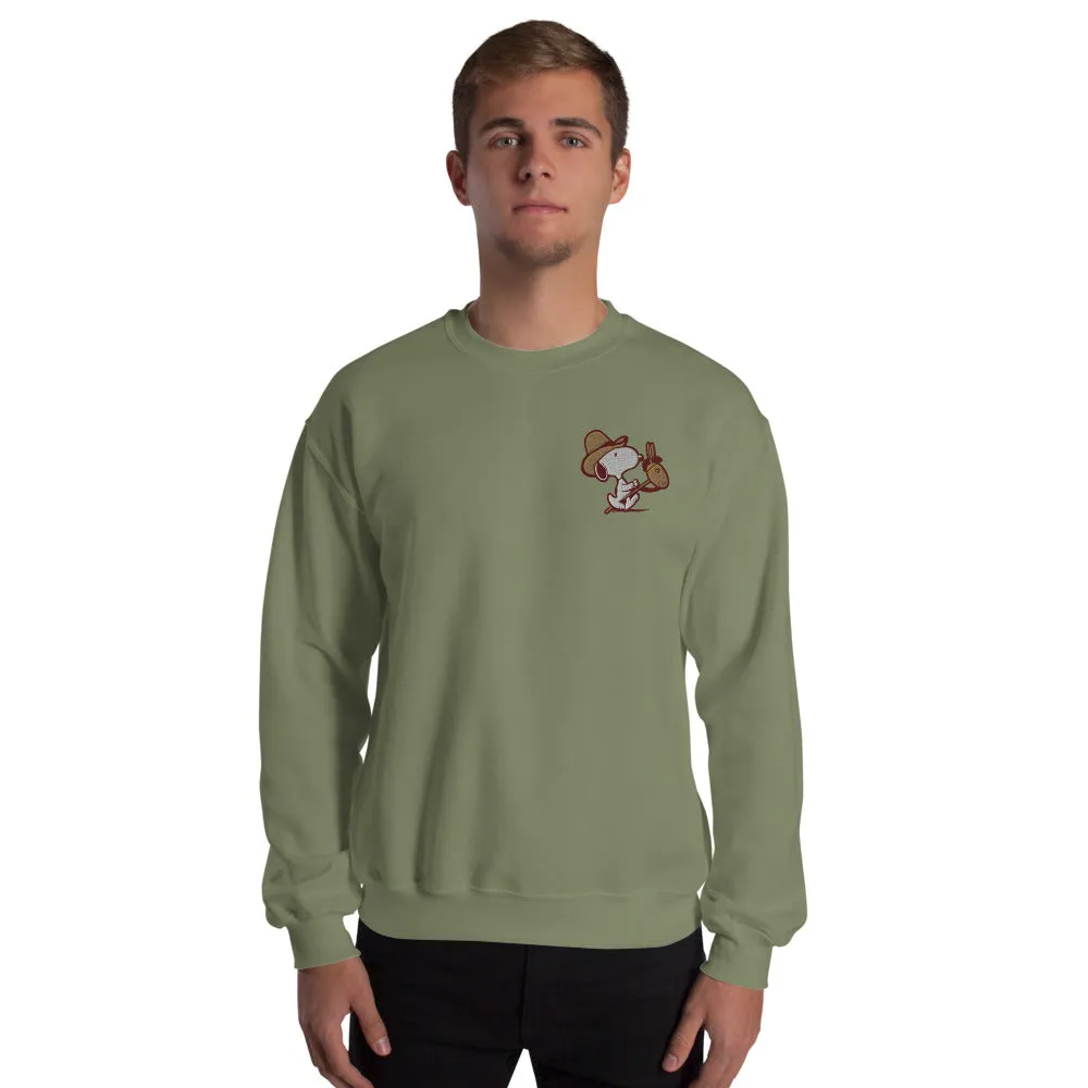 Peanuts Snoopy Cowboy Embroidered Crewneck