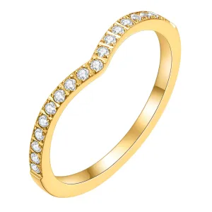 Reriti Intensity 18K gold plated Studded Wishbone Finger Ring - Size 7