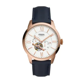 Townsman Automatic Navy Leather Watch