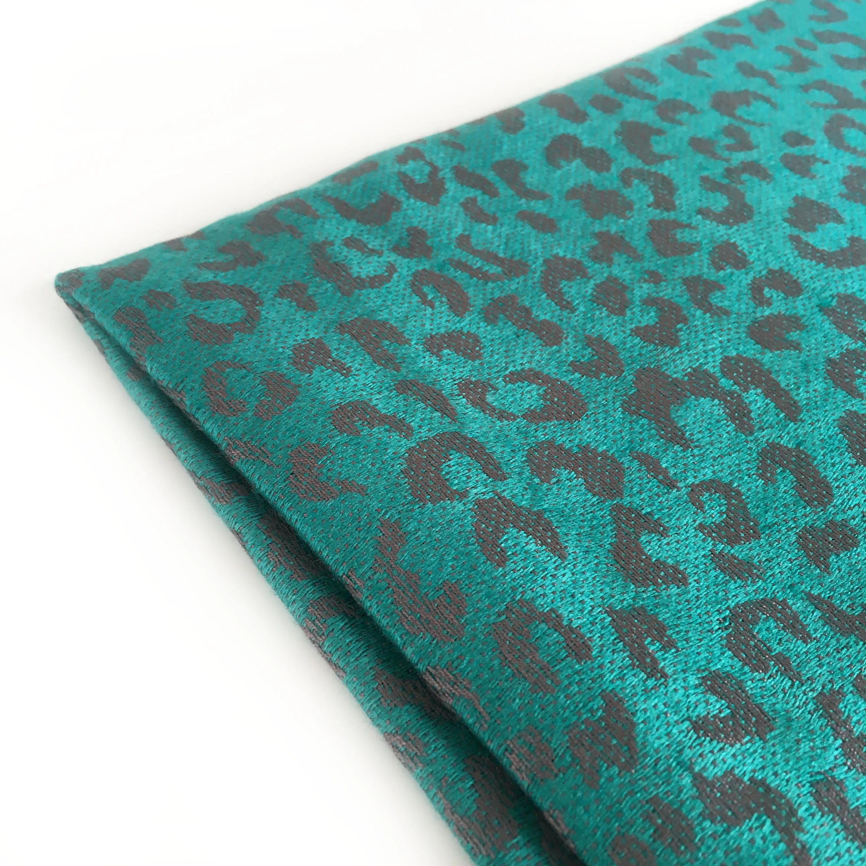 TURQUOISE SMALL LEOPARD PRINT REVERSIBLE PASHMINA SHAWL SCARF