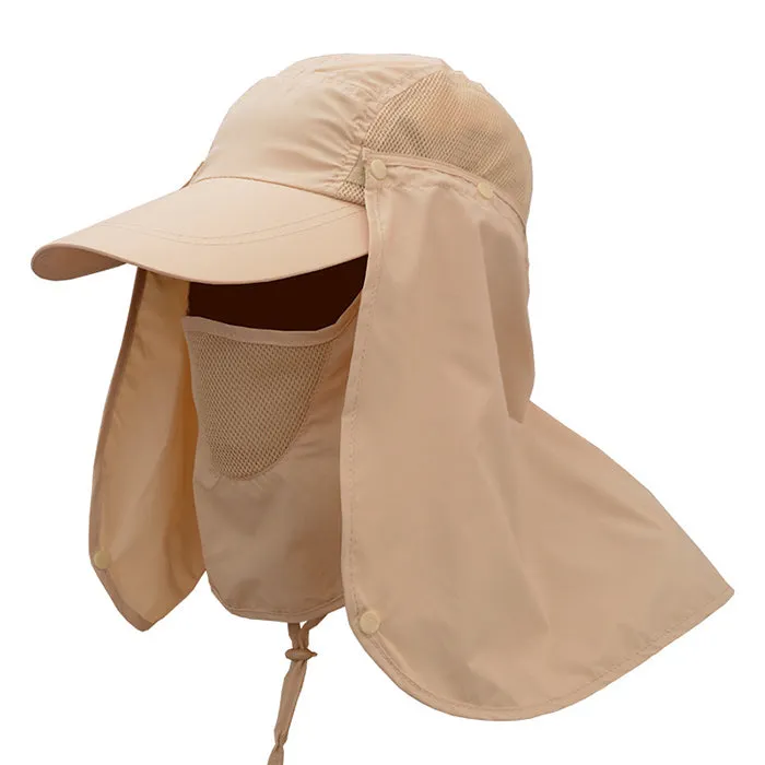 UV Protection Flap Hat Sun Proof With Face Cover