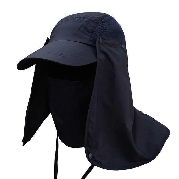 UV Protection Flap Hat Sun Proof With Face Cover