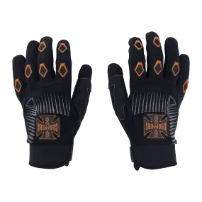 West Coast Choppers Por Vida Gloves - Black/Orange